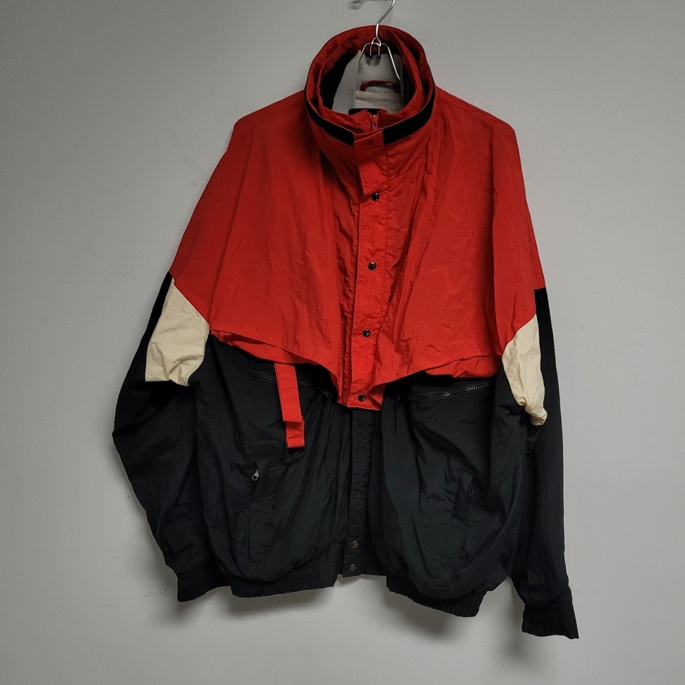 Winston‎ 1990s Vintage Nascar Windbreaker Jacket Men XL Red Black Reversible